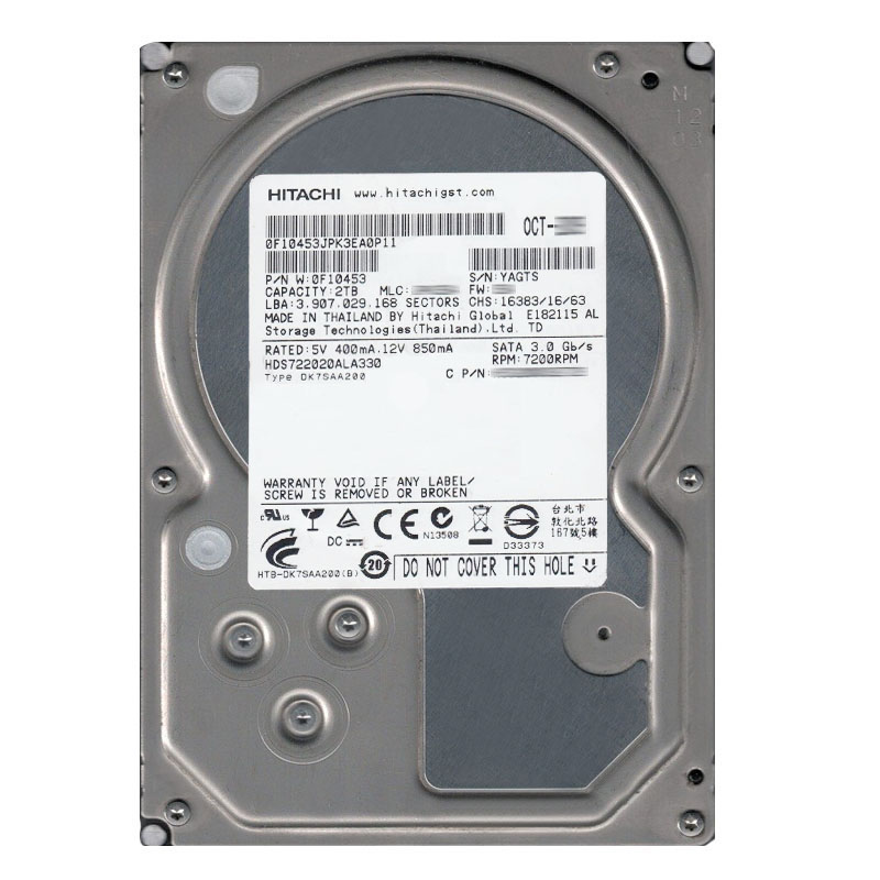 Hitachi 0F10453 - 2TB 7.2K SATA 3.0Gbps 3.5Inch 32MB Cache Hard Drive