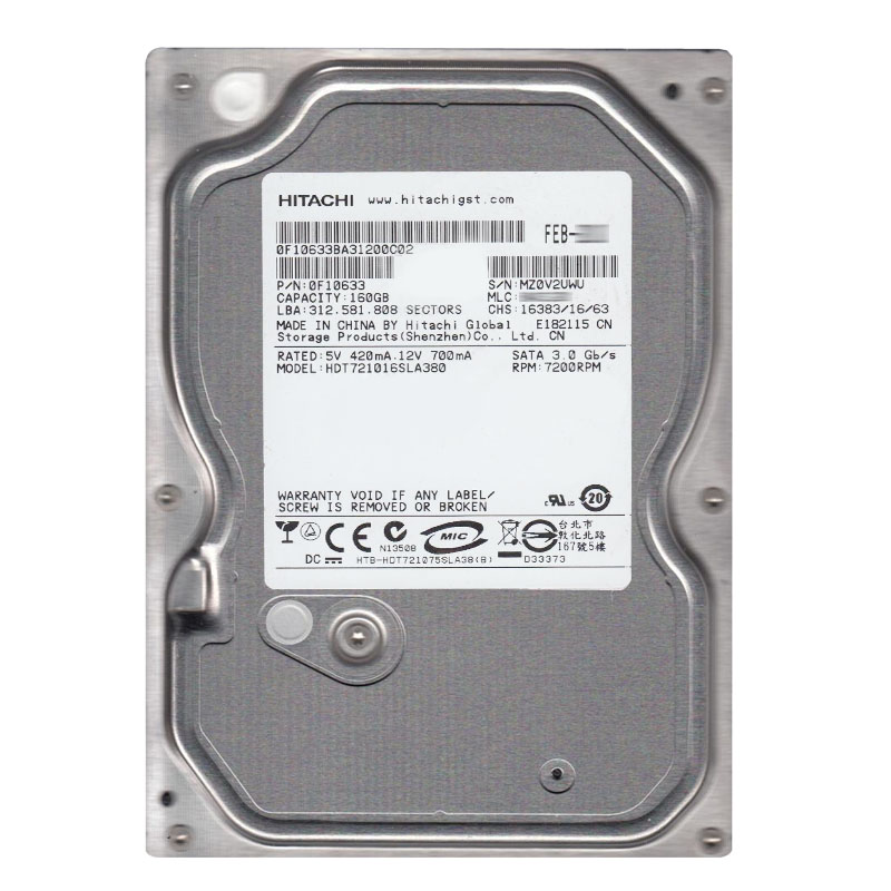 Hitachi 0F10633 - 160GB 7.2K SATA 3.0Gbps 3.5Inch 8MB Cache Hard Drive