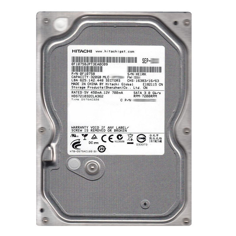Hitachi 0F10758 - 320GB 7.2K SATA 3.0Gbps 3.5Inch 16MB Cache Hard Drive