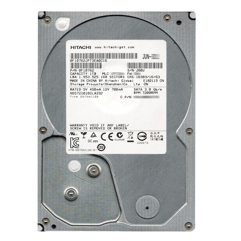 Hitachi 0F10762 - 1TB 7.2K SATA 3.0Gbps 3.5Inch 32MB Cache Hard Drive