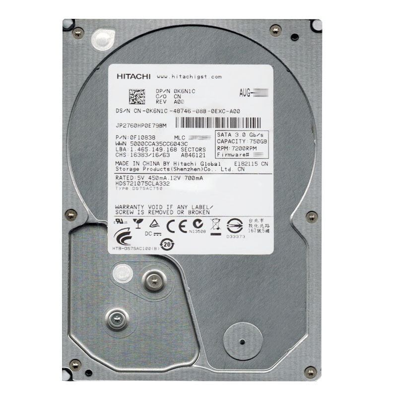Hitachi 0F10838 - 750GB 7.2K SATA 3.0Gbps 3.5Inch Hard Drive