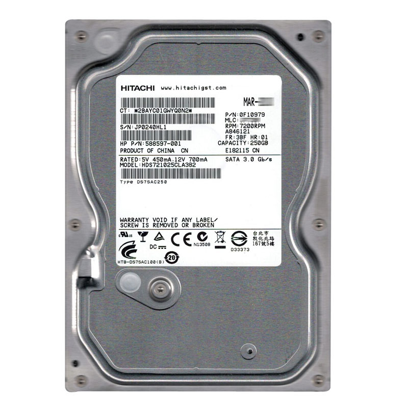 Hitachi 0F10979 - 250GB 7.2K SATA 3.0Gbps 3.5Inch 8MB Cache Hard Drive