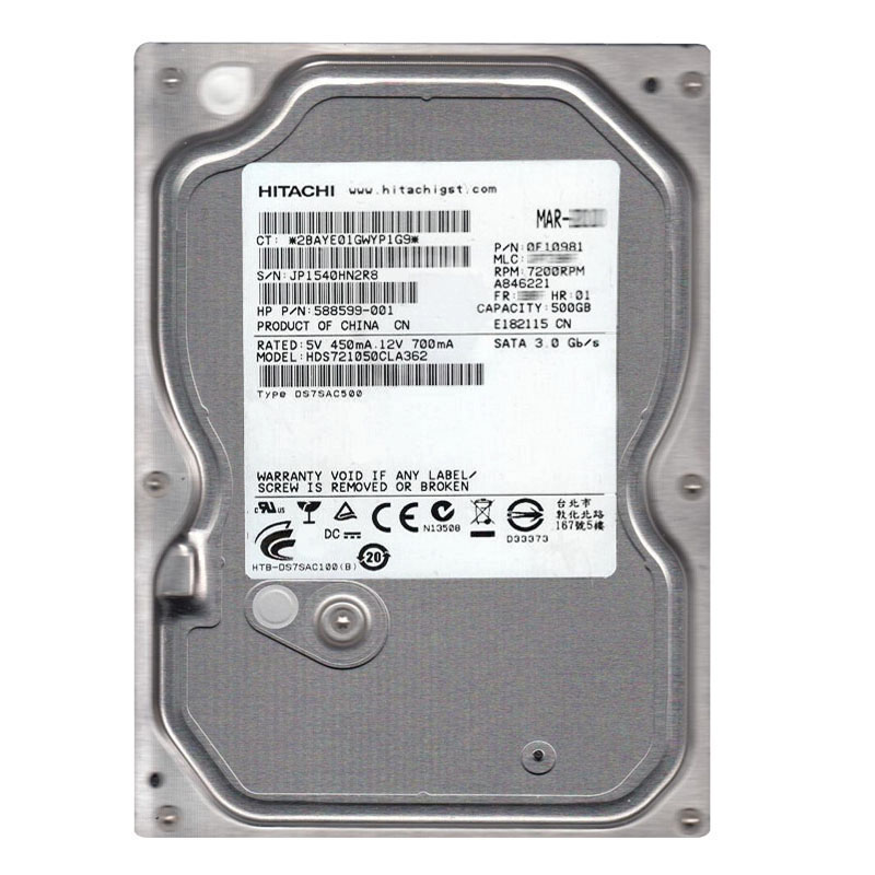 Hitachi 0F10981 - 500GB 7.2K SATA 3.0Gbps 3.5Inch 16MB Cache Hard Drive
