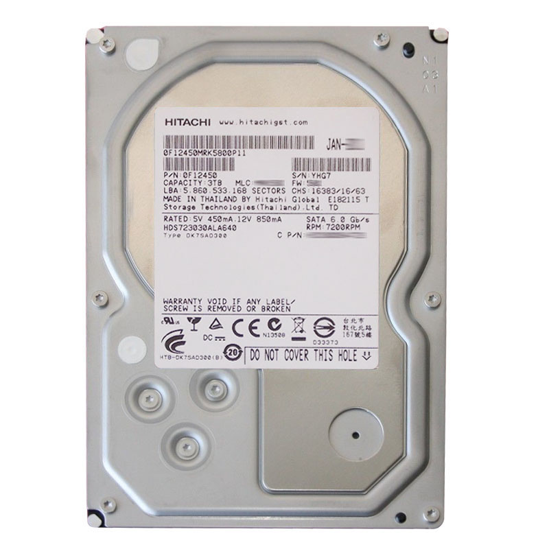 Hitachi 0F12450 - 3TB 7.2K SATA 6.0Gbps 3.5Inch 64MB Cache Hard Drive