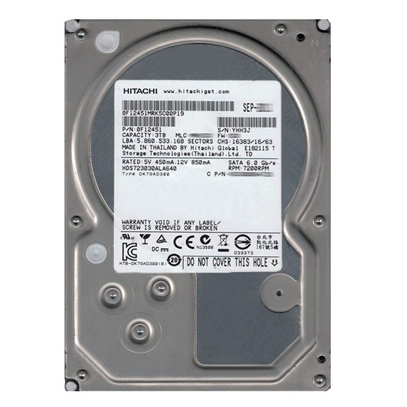 Hitachi 0F12451 - 3TB 7.2K SATA 6.0Gbps 3.5Inch 64MB Cache Hard Drive