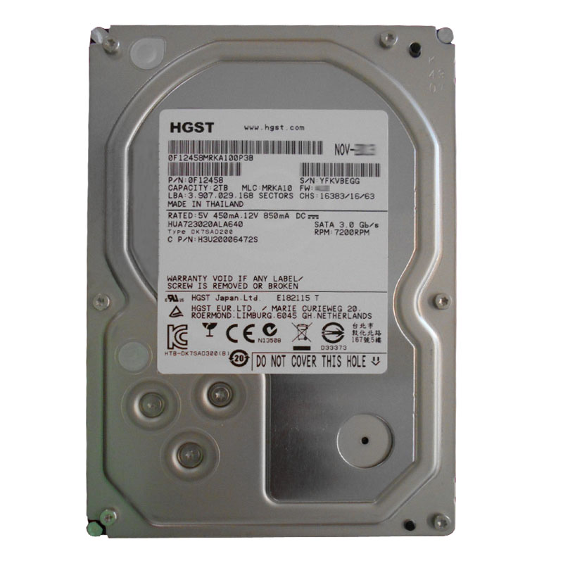 Hitachi 0F12458 - 2TB 7.2K SATA 3.0Gbps 3.5" 64MB Cache Hard Drive