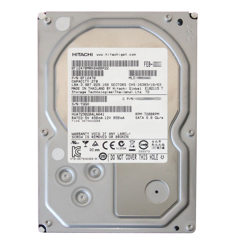 Hitachi 0F12470 - 2TB 7.2K SATA 6.0Gbps 3.5Inch 64MB Cache Hard Drive