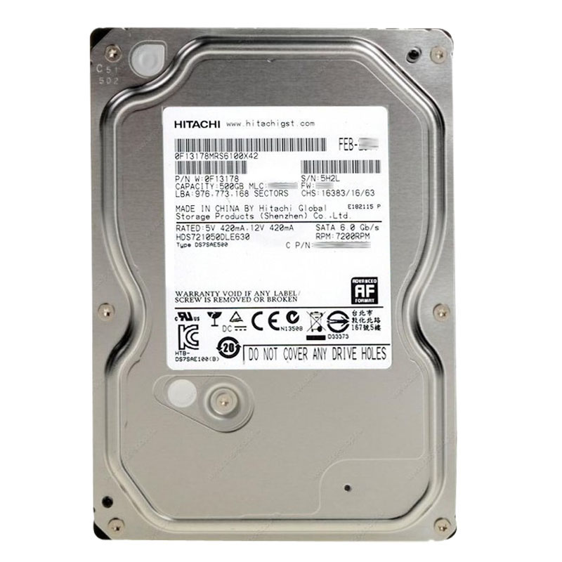 Hitachi 0F13178 - 500GB 7.2K SATA 6.0Gbps 3.5Inch 32MB Cache Hard Drive
