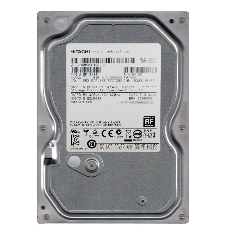 Hitachi 0F13180 - 1TB 7.2K SATA 6.0Gbps 3.5Inch 32MB Cache Hard Drive