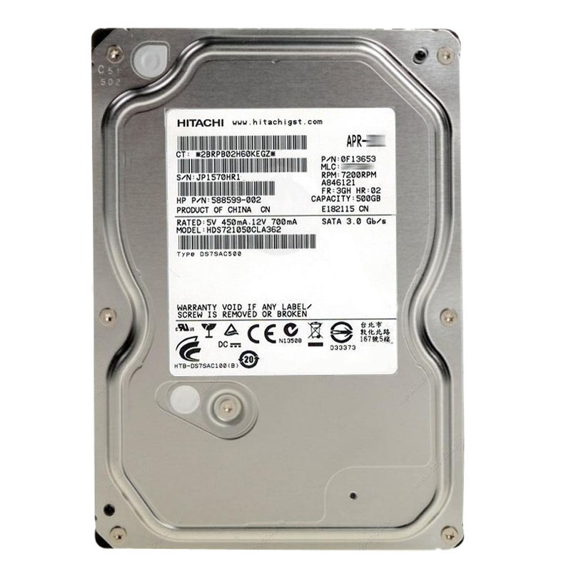 Hitachi 0F13653 - 500GB 7.2K SATA 3.0Gbps 3.5Inch 16MB Cache Hard Drive
