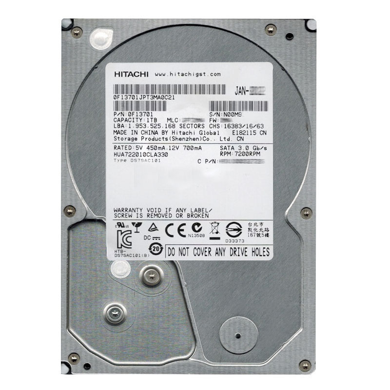 Hitachi 0F13701 - 1TB 7.2K SATA 3.0Gbps 3.5Inch Hard Drive