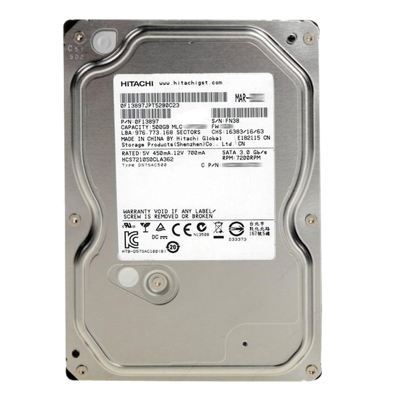 Hitachi 0F13897 - 500GB 7.2K SATA 3.0Gbps 3.5Inch 16MB Cache Hard Drive