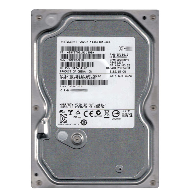 0F15010.jpg Hitachi 0F15010 - 250GB 7.2K SATA 6.0Gbps 3.5Inch 8MB Cache Hard Drive - Image 1