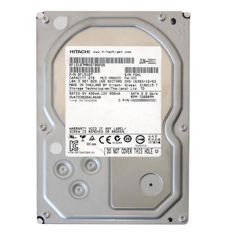 0F15107.jpg Hitachi 0F15107 - 2TB 7.2K SATA 6.0Gbps 3.5Inch 64MB Cache Hard Drive - Image 1