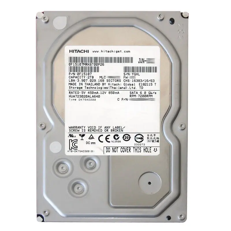 0F15107.jpg Hitachi 0F15107 - 2TB 7.2K SATA 6.0Gbps 3.5Inch 64MB Cache Hard Drive - Image 1