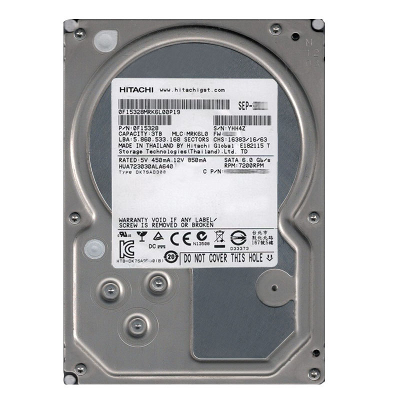Hitachi 0F15328 - 3TB 7.2K SATA 6.0Gbps 3.5Inch 64MB Cache Hard Drive