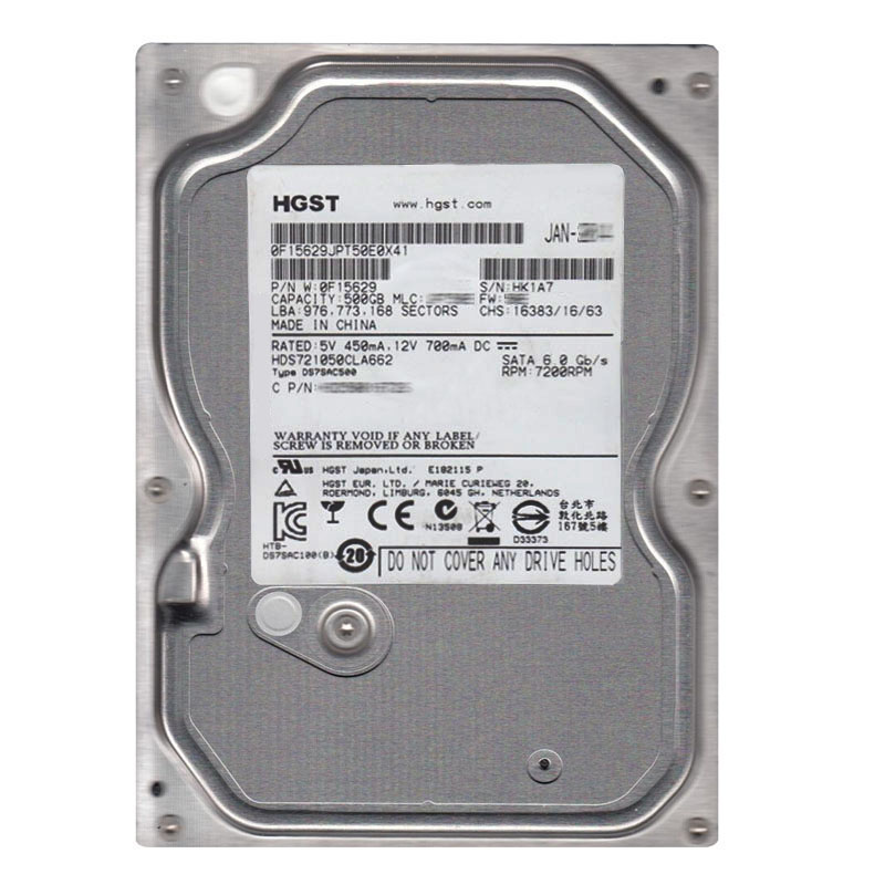 0F15629.jpg Hitachi 0F15629 - 500GB 7.2K SATA 6.0Gbps 3.5Inch 16MB Cache Hard Drive - Image 1