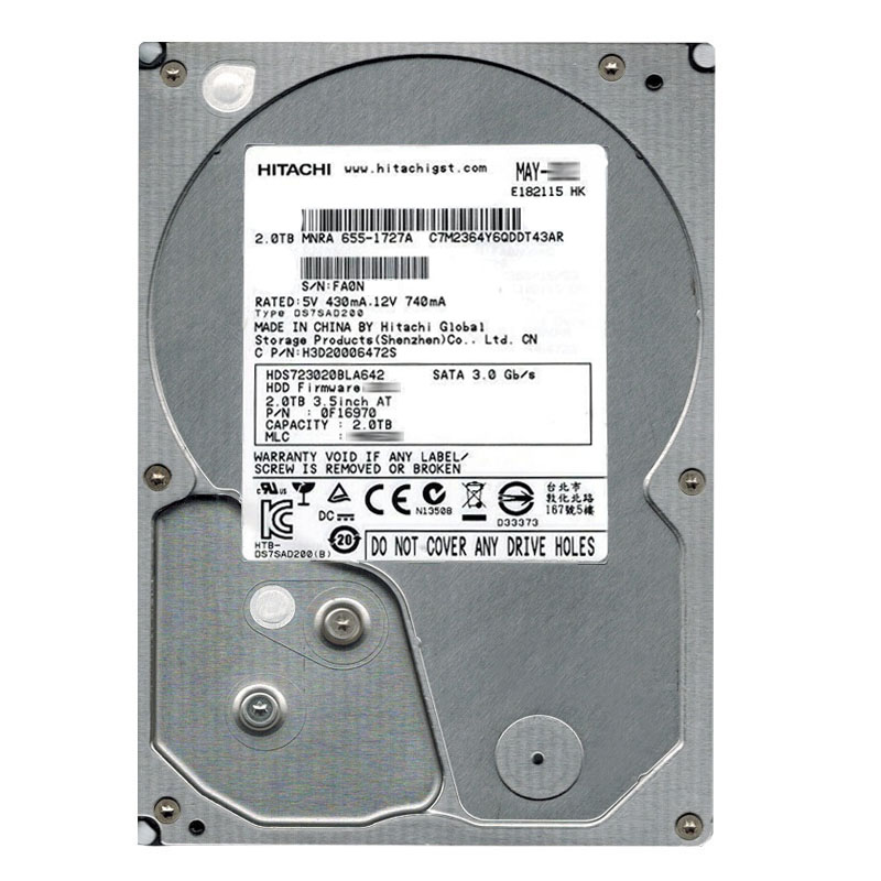 0F16970.jpg Hitachi 0F16970 - 2TB 7.2K SATA 6.0Gbps 3.5Inch 64MB Cache Hard Drive - Image 1