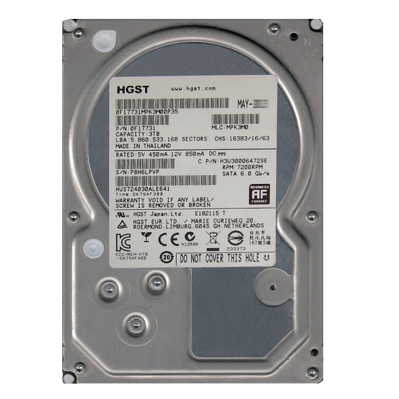 0F17731.jpg Hitachi 0F17731 - 3TB 7.2K SATA 6.0Gbps 3.5" 64MB Cache Hard Drive - Image 1