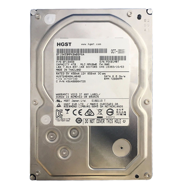 0F19459.jpg Hitachi 0F19459 - 4TB 7.2K SATA 6.0Gbps 3.5" 64MB Cache Hard Drive - Image 1