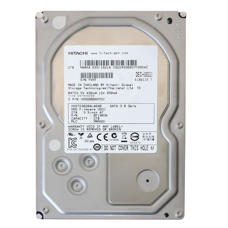 0F19836.jpg Hitachi 0F19836 - 2TB 7.2K SATA 6.0Gbps 3.5Inch 64MB Cache Hard Drive - Image 1