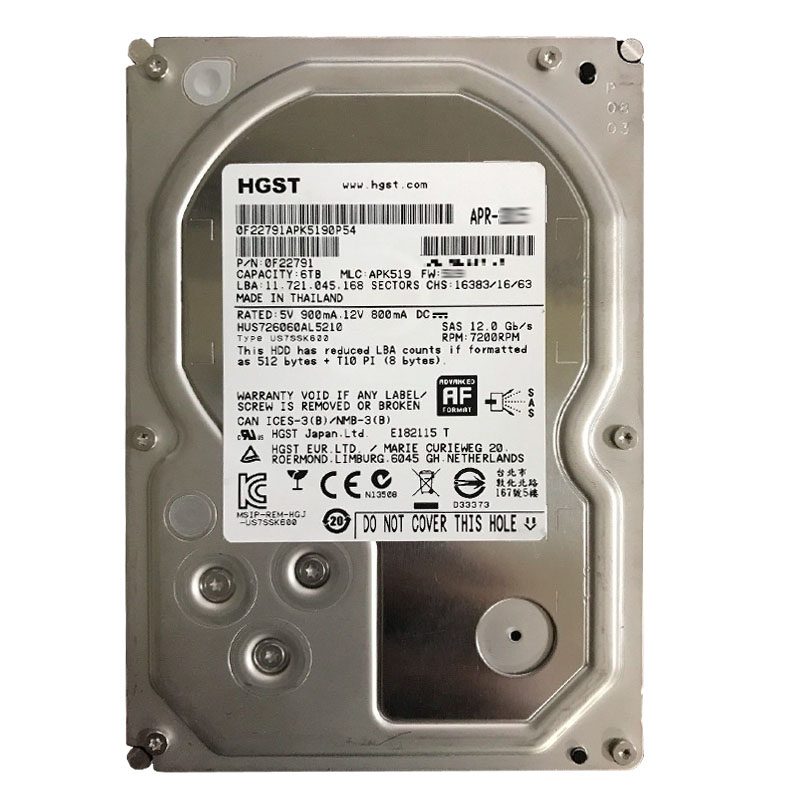 Hitachi 0F22791 - 6TB 7.2K SAS 12.0Gbps 3.5" 128MB Cache Hard Drive