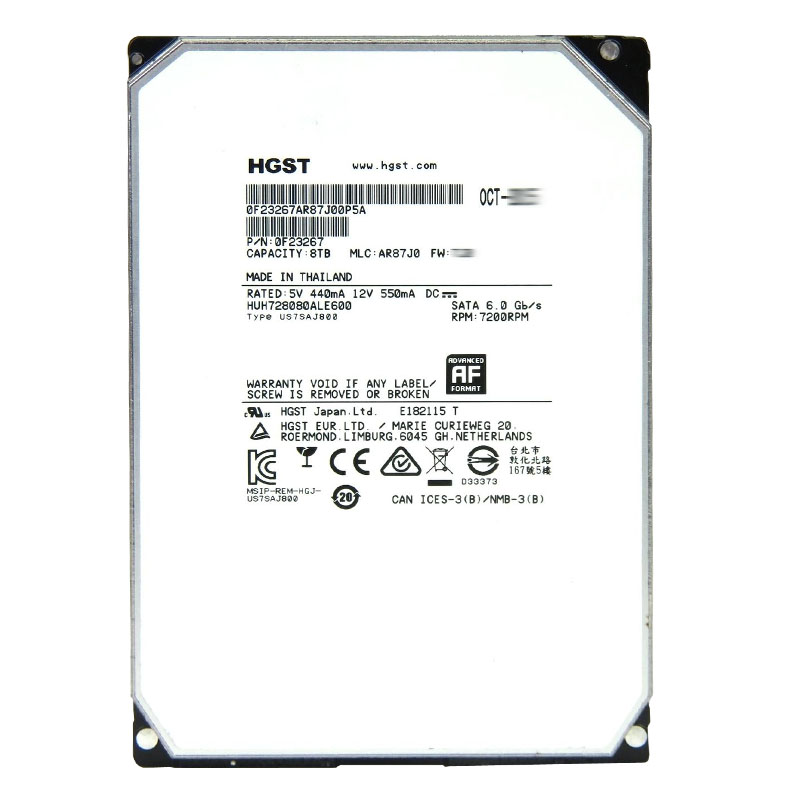 Hitachi 0F23267 - 8TB 7.2K SATA 6.0Gbps 3.5" 128MB Cache Hard Drive