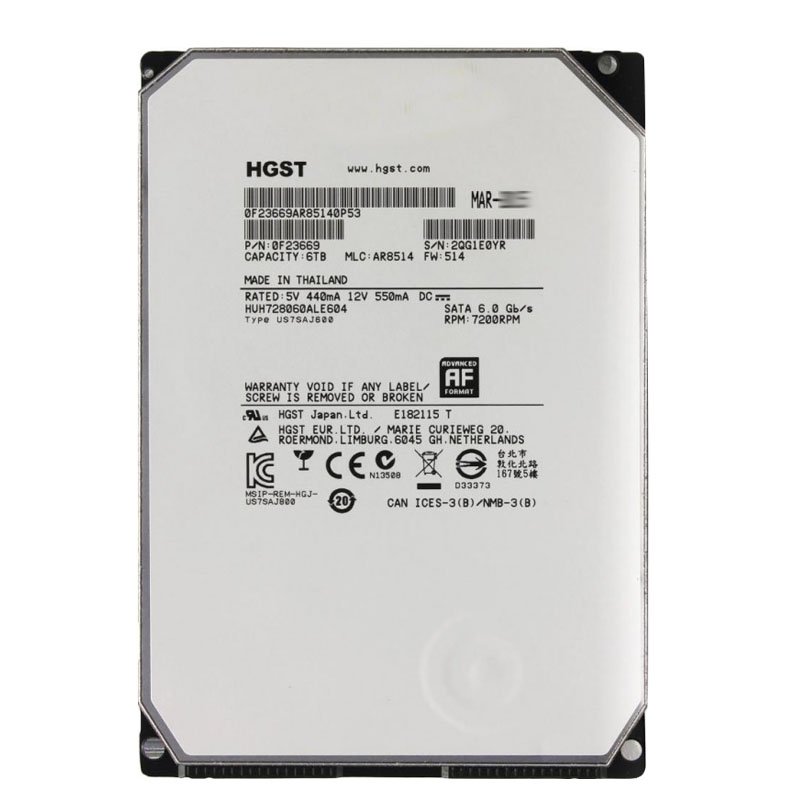 0F23669.jpg Hitachi 0F23669 - 6TB 7.2K SATA 6.0Gbps 3.5" 128MB Cache Hard Drive - Image 1