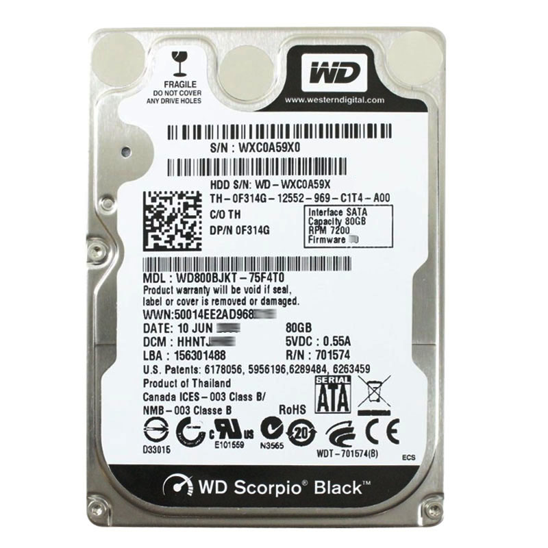 Dell 0F314G - 80GB 7.2K SATA 2.5" Hard Drive