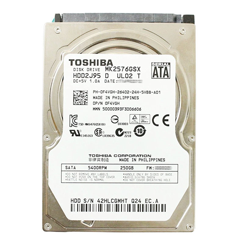 Dell 0F4VGH - 250GB 5.4K SATA 3.0Gbps 2.5" Hard Drive
