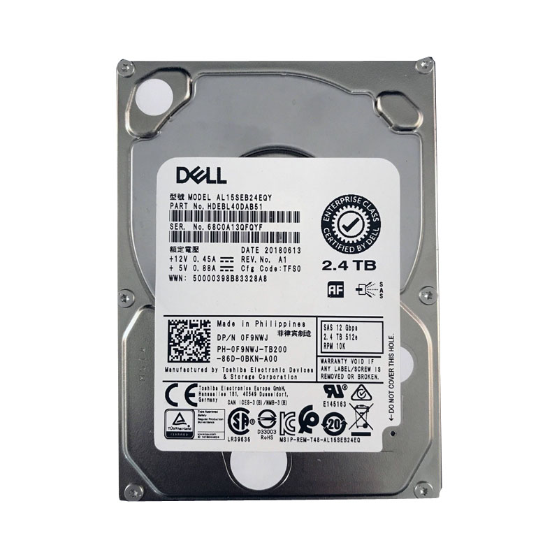 Dell 0F9NWJ - 2.4TB 10K SAS 2.5" Hard Drive