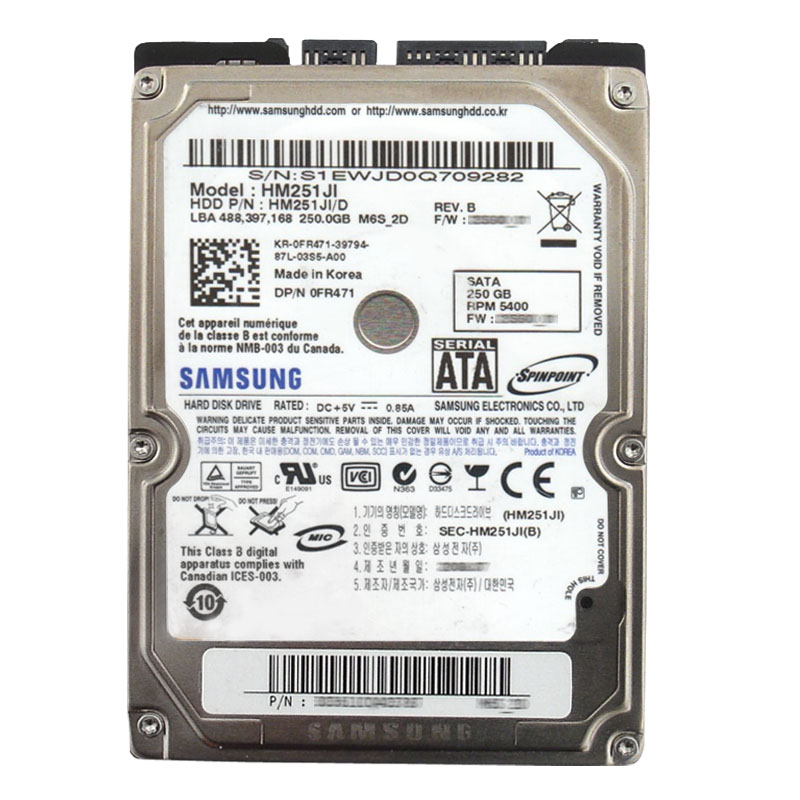 Dell 0FR471 - 250GB 5.4K SATA 2.5" 8MB Cache Hard Drive