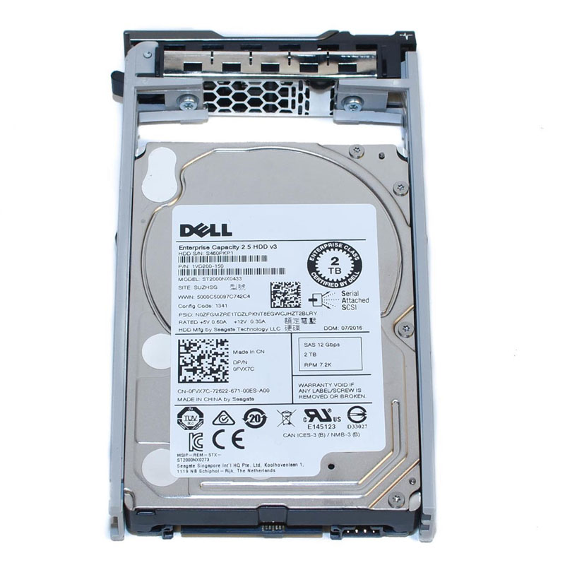 Dell 0FVX7C - 2TB 7.2K SAS 12.0Gbps 2.5" Hard Drive
