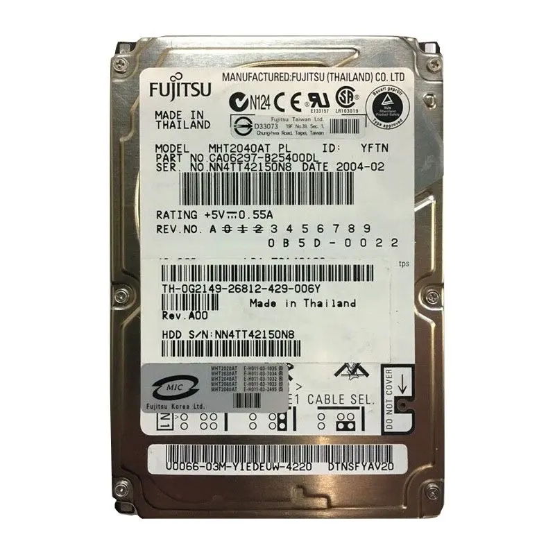 0G2149.jpg Dell 0G2149 - 40GB 4.2K IDE 2.5" Hard Drive - Image 1