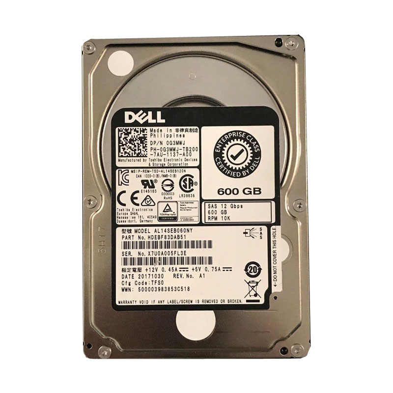 Dell 0G3MWJ - 600GB 10K SAS 2.5" Hard Drive