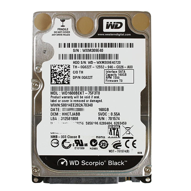 Dell 0G622T - 160GB 7.2K SATA 2.5" Hard Drive