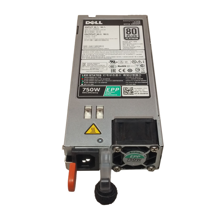 0G6W6K.jpg Dell 0G6W6K - 750W Power Supply for PowerEdge R630 - Image 1
