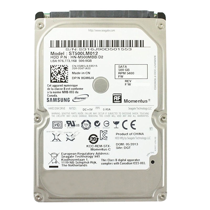 Dell 0GM0J4 - 500GB 5.4K SATA 2.5" Hard Drive