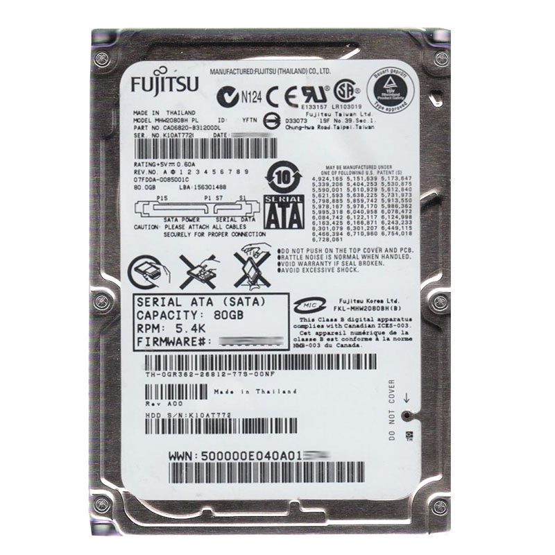 Dell 0GR362 - 80GB 5.4K SATA 8MB Cache Hard Drive