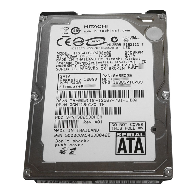 Dell 0GW118 - 120GB 5.4K SATA 2.5" 8MB Cache Hard Drive