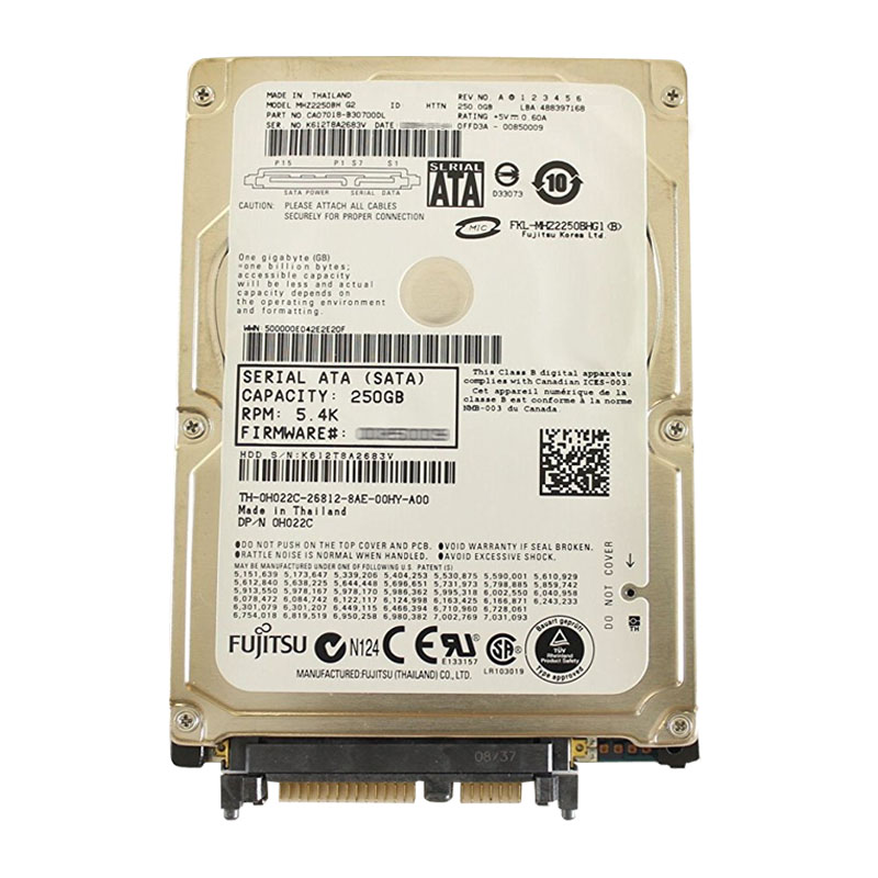 Dell 0H022C - 250GB 5.4K SATA 2.5" 8MB Cache Hard Drive