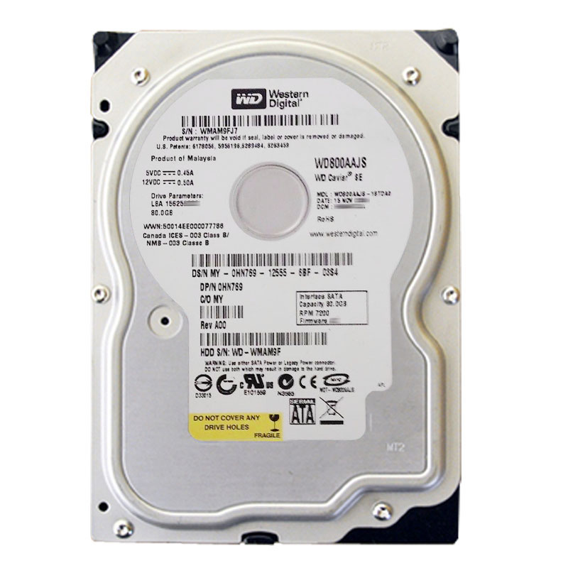 Dell 0HN769 - 80GB 7.2K SATA 3.0Gbps 3.5" Hard Drive