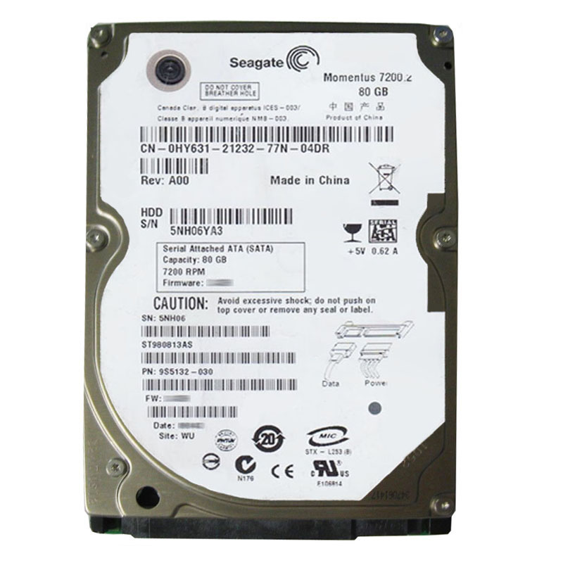 Dell 0HY631 - 80GB 7.2K SATA 2.5" 8MB Cache Hard Drive