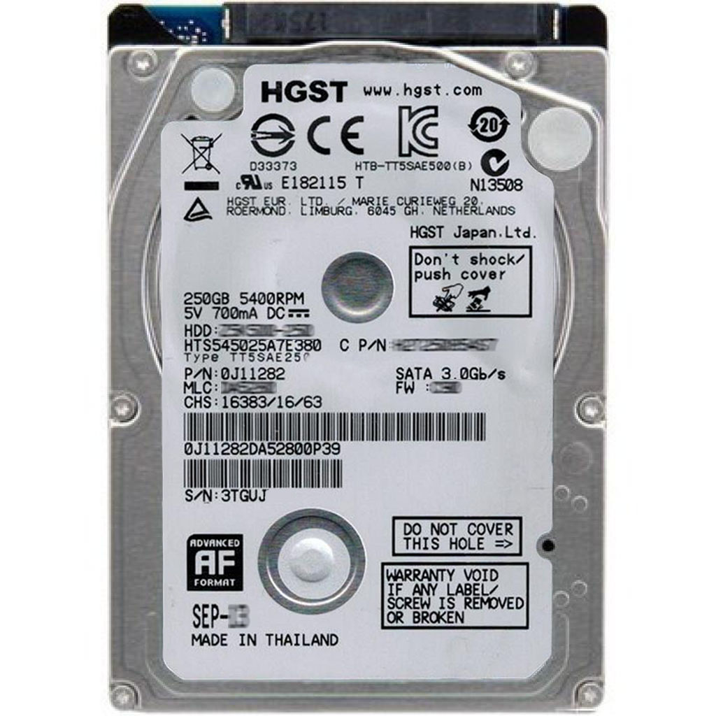 Hitachi 0J11282 - 250GB 5.4K SATA 3.0Gbps 2.5Inch 8MB Cache Hard Drive