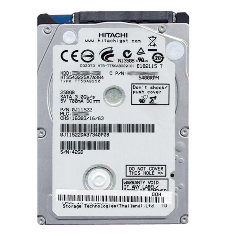 Hitachi 0J11522 - 250GB 5.4K SATA 3.0Gbps 2.5Inch 8MB Cache Hard Drive