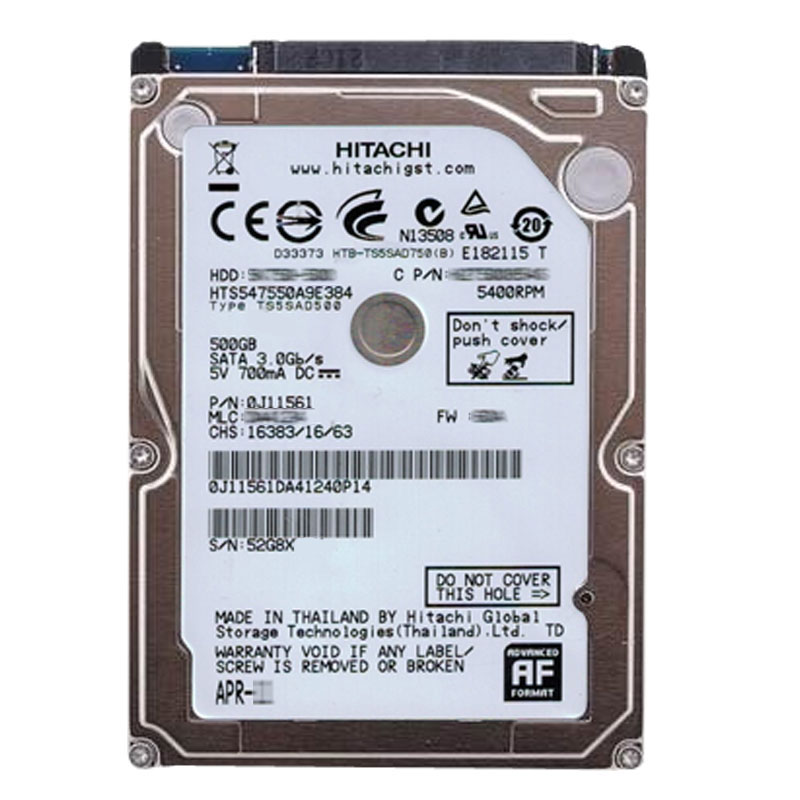 Hitachi 0J11561 - 500GB 5.4K SATA 3.0Gbps 2.5Inch 8MB Cache Hard Drive