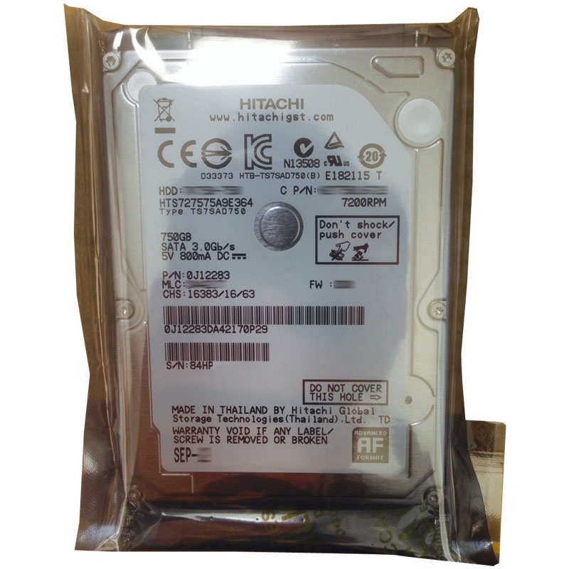 Hitachi 0J12283 - 750GB 7.2K SATA 3.0Gbps 2.5Inch 16MB Cache Hard Drive