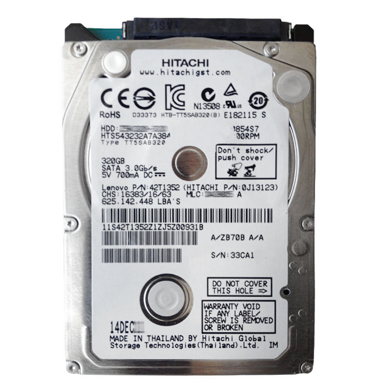 Hitachi 0J13123 - 320GB 5.4K SATA 3.0Gbps 2.5Inch 8MB Cache Hard Drive