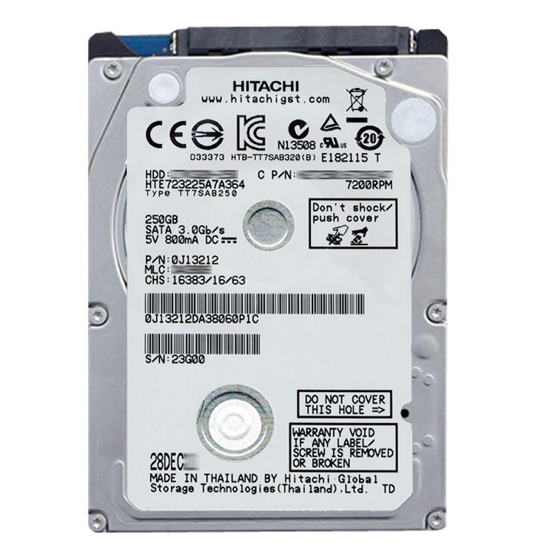 Hitachi 0J13212 - 250GB 7.2K SATA 3.0Gbps 2.5Inch 16MB Cache Hard Drive
