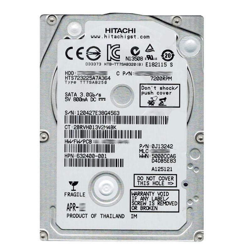 Hitachi 0J13242 - 250GB 7.2K SATA 3.0Gbps 2.5Inch 16MB Cache Hard Drive